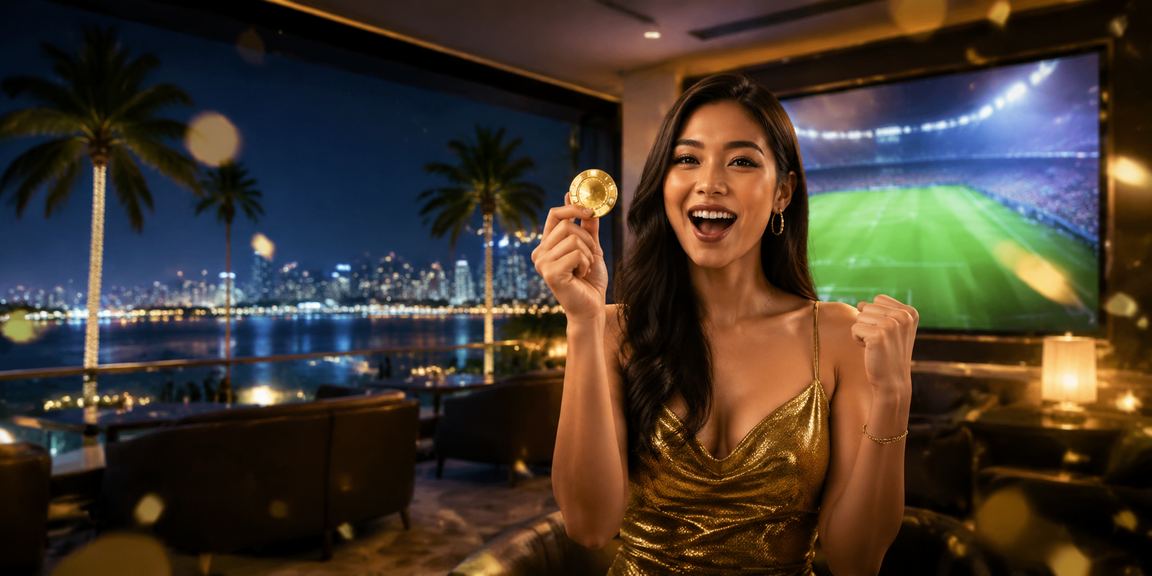 Festival hiburan casino profesional dengan dekorasi meriah dan nuansa malam yang semarak