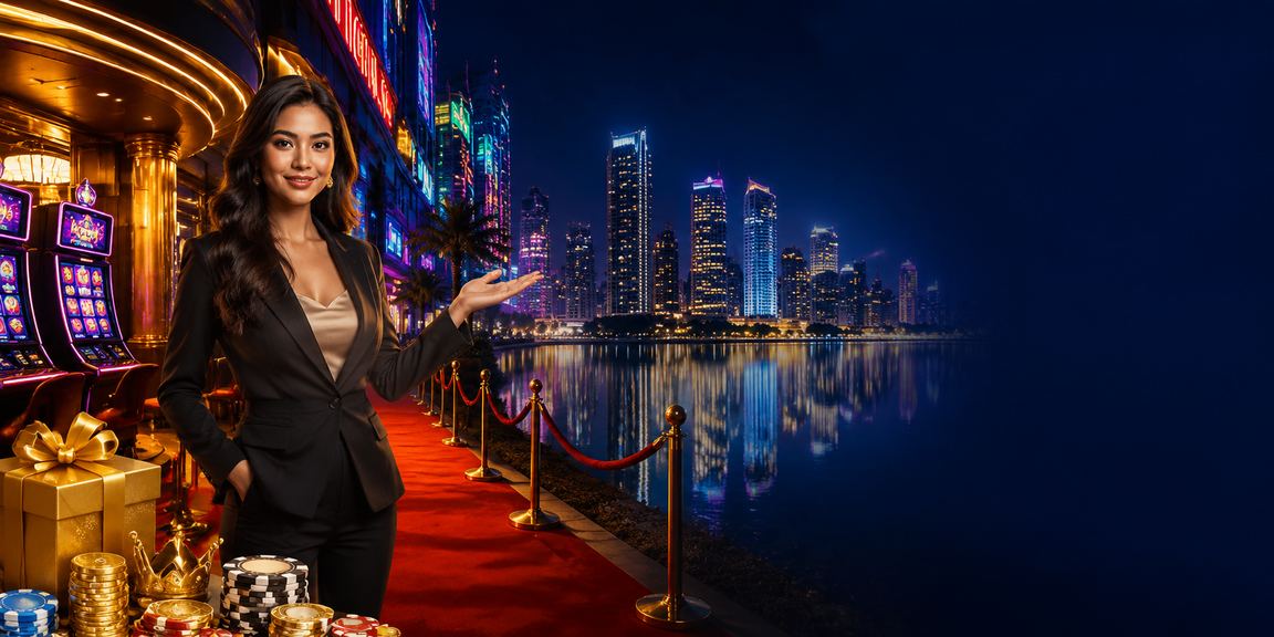 Tampilan depan mahkota77 dengan tema permainan slot neon yang modern